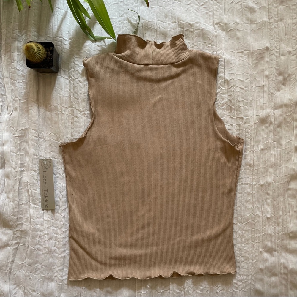 Lizard Thicket Leann Mock Neck Tank Beige M
